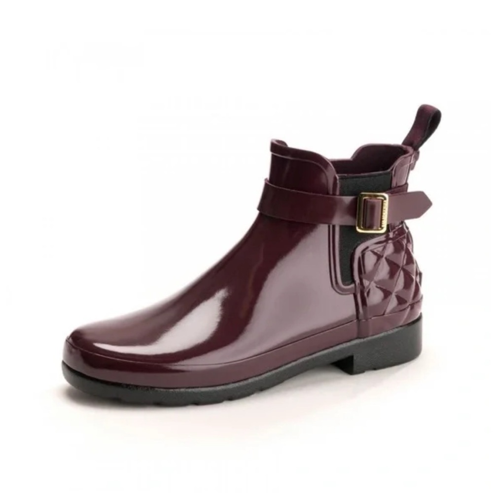 Hunter Refined Gloss Quilt Chelsea Rain Boots